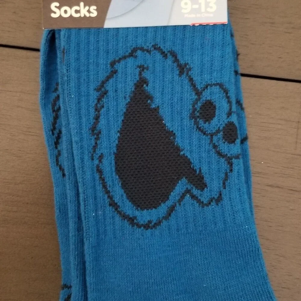 Sesame Street Elmo/Cookie Monster  2-Pair Adult Novelty Crew Socks